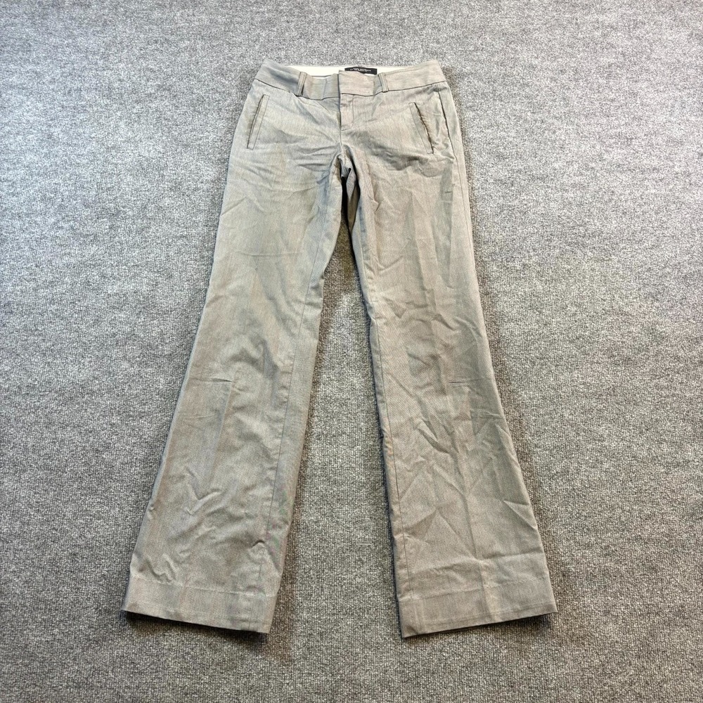 Banana Republic Martin Fit Gray Dress Pants Women 4 Straight Leg Stretch Office